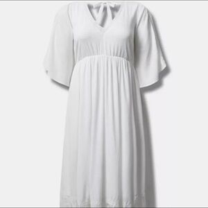 TORRID — SIZE 1 — NWOT — Festi Mixed Lace Washable Gauze Maxi Dress White